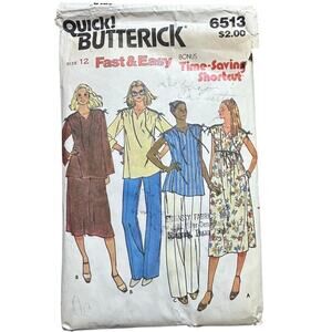 Vintage Butterick 6513 sewing pattern size 12